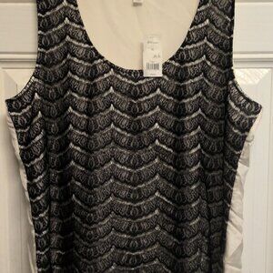 Banana Republic Shirt Womens Size XL Pattern Sleeveless Blouse Layering MSRP 98
